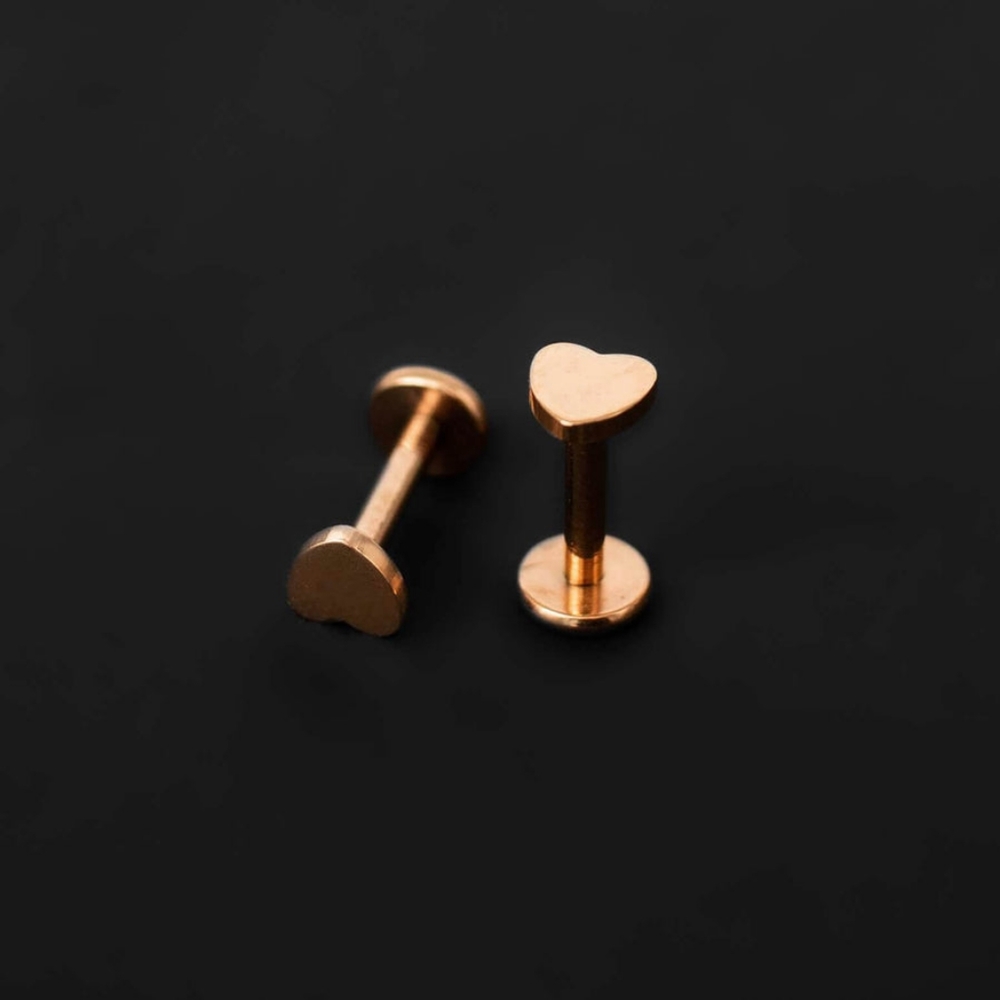 Lorel Heart Stud Earring in Rose Gold